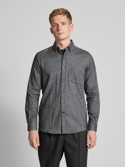 HECHTER PARIS Regular Fit Freizeithemd mit Button-Down-Kragen Hellgrau 4