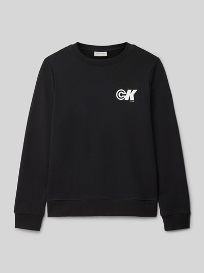Calvin Klein Jeans Sweatshirt mit Label-Print und Rundhalsausschnitt Black 1