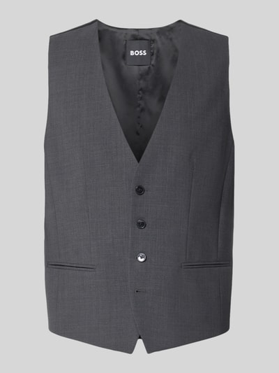 BOSS Regular Fit Anzugweste aus Schurwoll-Mix Anthrazit 2
