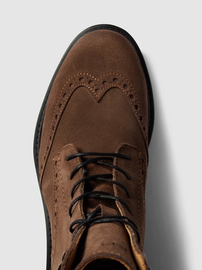 Gant Veterboots met ajourpatroon, model 'MILLBRO' Donkerbruin - 5