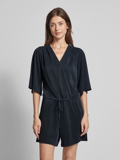 mbyM Jumpsuit in wikkellook, model 'Dura' Zwart - 4