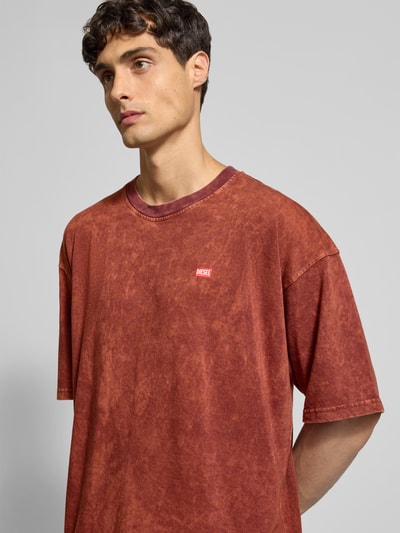 Diesel T-Shirt mit Label-Print Rostrot 3