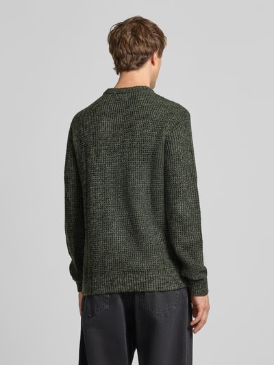 Jack & Jones Strickpullover mit gerippten Abschlüssen Modell 'LINK' Oliv Melange 5