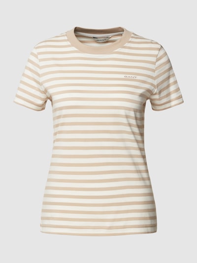 Gant T-shirt met streepmotief Zand - 2