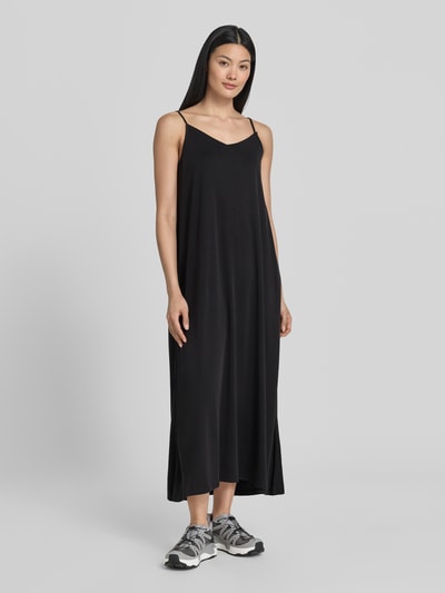 Jake*s Casual midi-jurk van modalmix met spaghettibandjes Zwart - 1