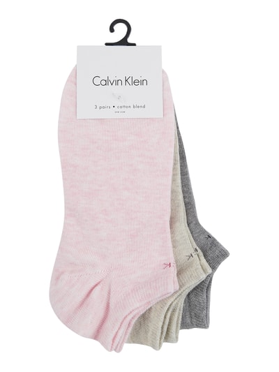 CK Calvin Klein Sneakersocken im 3er-Pack Rosa Melange 2