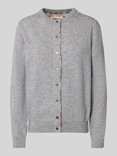 Barbour Regular Fit Strickjacke aus Woll-Baumwoll-Mix Modell 'PENDLE' Hellgrau Melange 2