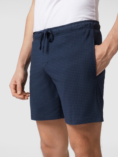 Schiesser Sweatshorts mit Karomuster Modell 'Boxer' Dunkelblau 3