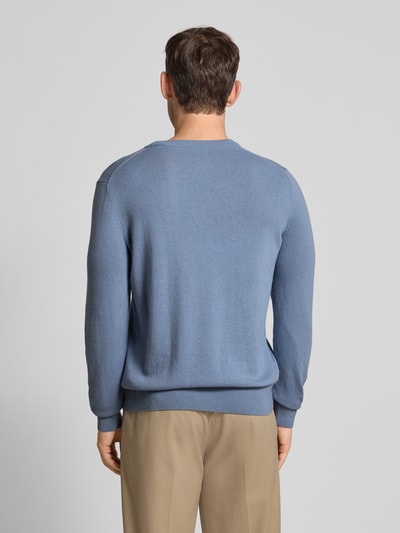Marc O'Polo Regular Fit Strickpullover aus Baumwoll-Schurwoll-Mix Hellblau 5