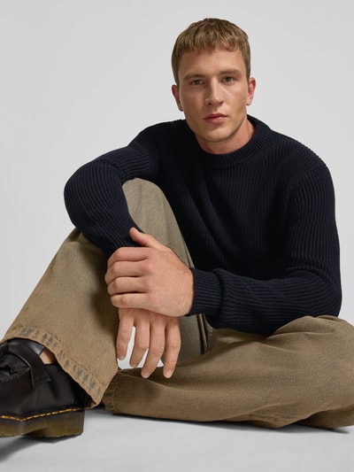 Replay Gebreide pullover met ribboorden Zwart - 3