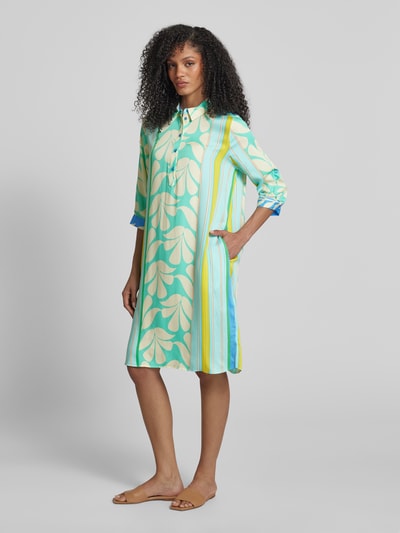 Milano Italy Hemdblusenkleid aus Viskose mit Knopfleiste Bleu 1