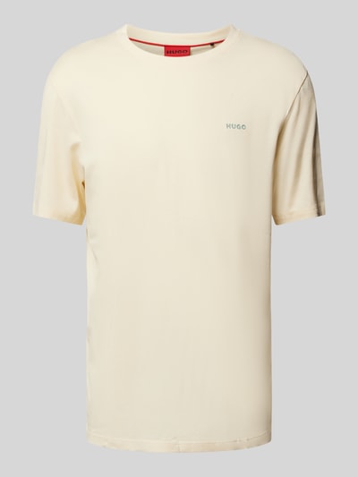 HUGO T-Shirt mit Label-Print Modell 'Dero' Beige 1