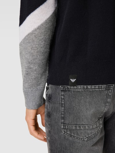 Emporio Armani Strickpullover im Colour-Blocking-Design Marineblau 3