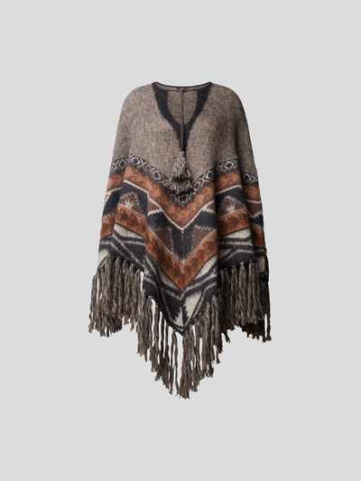 Etro Poncho mit V-Ausschnitt Dunkelbraun 2