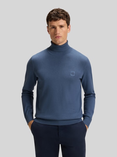 BOSS Orange Regular Fit Rollkragenpullover aus Baumwoll-Kaschmir-Mix Modell 'AKIRO_S' Rauchblau 4