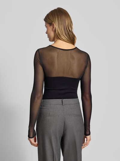 Only Bluzka z długim rękawem o kroju shaped fit z mieszanki wiskozy model ‘BECKI’ Czarny 5