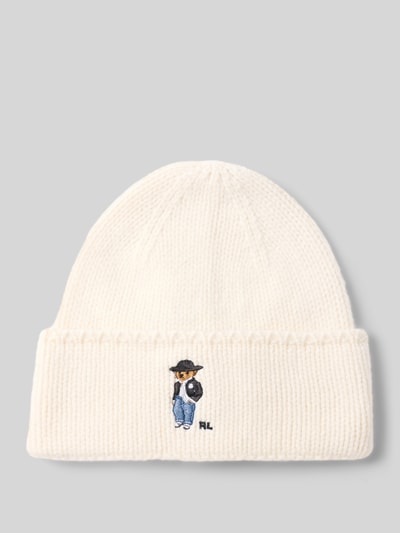 Polo Ralph Lauren Mütze mit gesticktem Bärenmotiv Offwhite 1