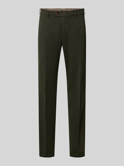 Produktfoto, Regular Fit Chino aus Baumwoll-Mix Modell 'Lupus' von MMX, dunkelgrün, glatte Oberfläche, gerade Form, Herren Chino von MMX