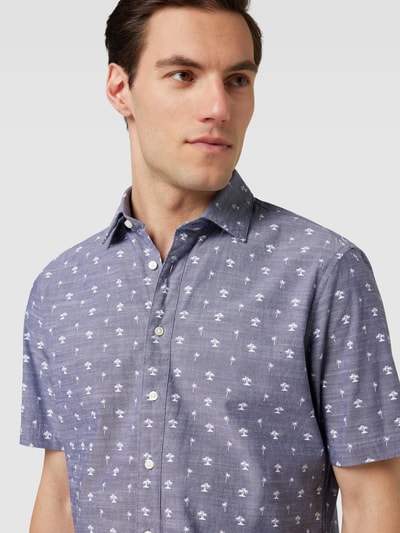 Jake*s Vrijetijdsoverhemd met all-over print Marineblauw - 3