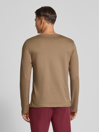 Schiesser Regular fit shirt met lange mouwen en V-hals Beige - 5