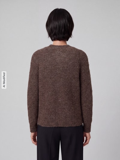 Selected Relaxed Fit Strickjacke aus Woll-Mix Modell 'LULU' Taupe 5