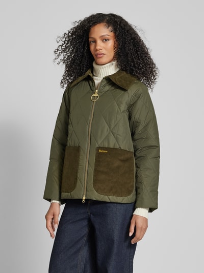 Barbour Steppjacke mit Umlegekragen und Eingrifftaschen Oliv 4