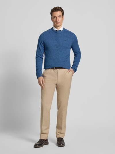 MCNEAL Regular fit gebreide pullover van pure wol Jeansblauw gemêleerd - 1