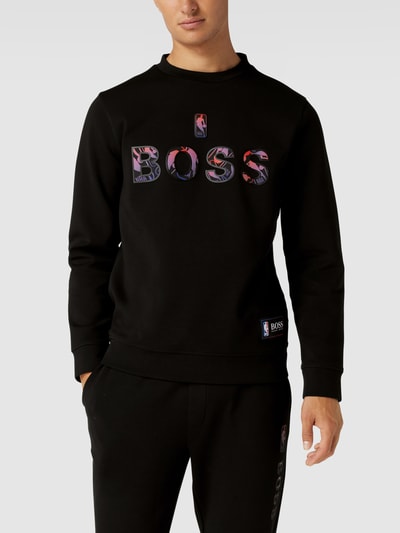 BOSS Orange Sweatshirt mit Label-Schriftzug Modell 'Windmill' BOSS x NBA Black 4