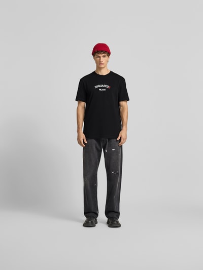Dsquared2 Loose Fit T-Shirt mit Logo-Print Black 1