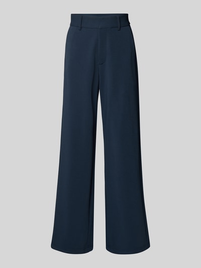 Productfoto, Hose mit elastischem Bund Modell 'Nathalie' van Neo Noir, donkerblauw, wijde pijpen, materiaalmix met stretch, elastische taille, taillewijdte 36 cm, binnenbeenlengte 81 cm