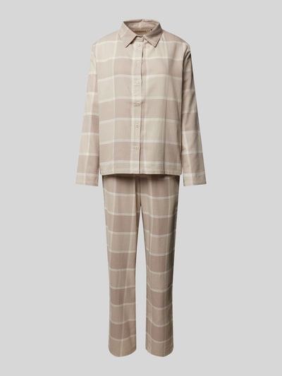 Schiesser Pyjama mit durchgehender Knopfleiste Beige 3