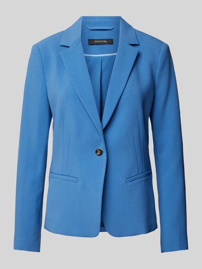 comma Regular fit blazer met reverskraag Koningsblauw - 1