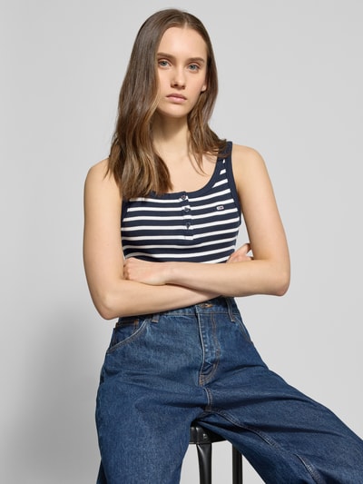 Tommy Jeans Top na ramiączkach z wyhaftowanym logo Granatowy 3