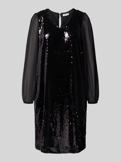 More & More Knielange jurk met pailletten Zwart - 2