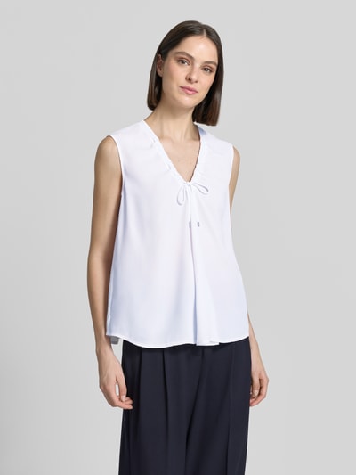 Marc Cain Regular Fit Bluse mit Zierschleife Weiss 4