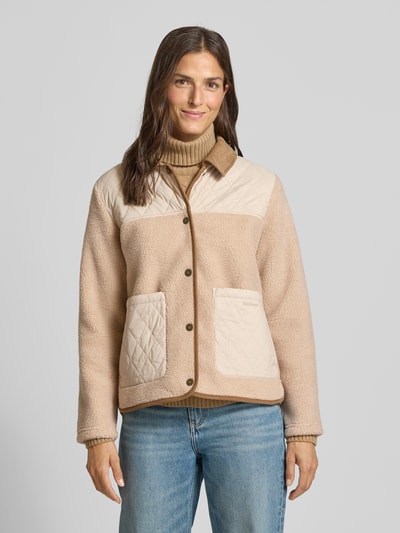 Barbour Regular Fit Fleecejacke mit Teddyfell Besatz Modell 'LAUREL' Beige 4