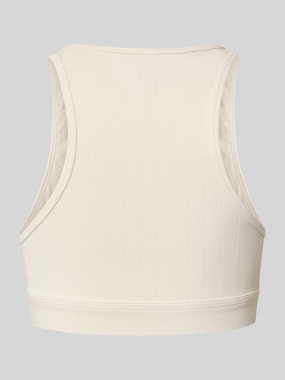 Männermodel trägt Bralette aus Baumwoll-Mix von Calvin Klein Underwear, jednolity kolor, stretch, label stitching, szerokie ramiączka, widok z tyłu, Ganzkörperansicht Rückansicht