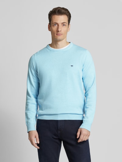 Fynch-Hatton Strickpullover mit Rundhalsausschnitt Hellblau 4