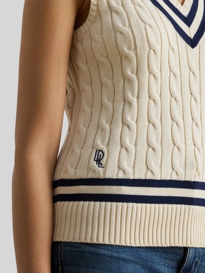 Lauren Ralph Lauren Bezrękawnik o kroju regular fit z czystej bawełny Écru 3