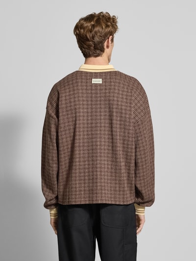 Don´t Waste Culture Poloshirt mit gerippten Abschlüssen Modell 'Alethea' Mittelbraun 5