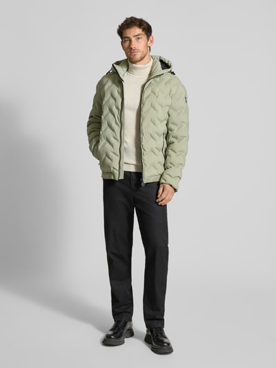 Lerros Regular fit gewatteerd jack met ritszakken Lindegroen - 1