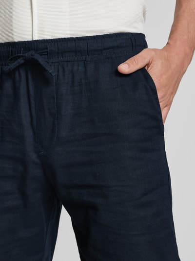 MCNEAL Shorts aus Leinen-Baumwoll-Mix mit Gesäßtasche Dunkelblau 3