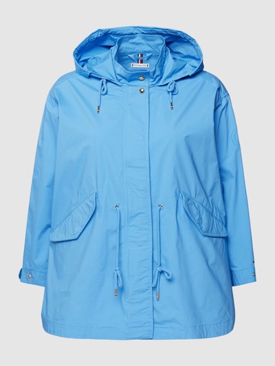 Tommy Hilfiger Curve Parka PLUS SIZE z odpinanym kapturem Turkusowy 2