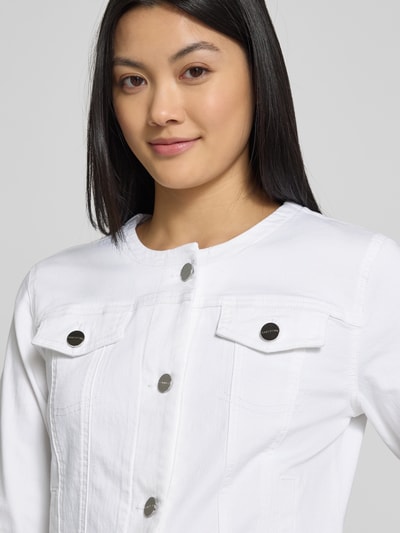 comma Jeansjack met strookzakken Wit - 3
