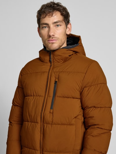 Tom Tailor Denim Gewatteerd regular fit jack met capuchon Camel - 3