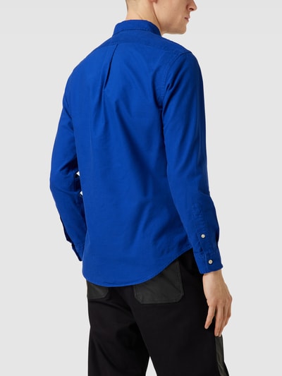 Polo Ralph Lauren Slim fit vrijetijdsoverhemd met labelstitching Koningsblauw - 5