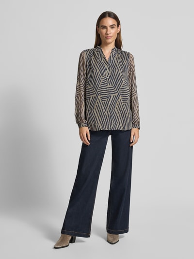 More & More Blouseshirt met V-hals Rietgroen - 1