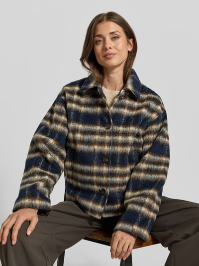 Jake*s Casual Boxy Fit Blouson mit Woll-Anteil Dunkelblau 3