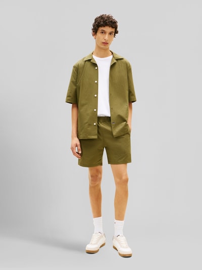 Tommy Hilfiger Regular Fit Shorts aus seesucker Modell 'DOVER' Khaki 1