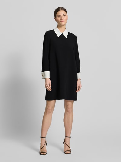 Max Mara Studio Tailliertes Cocktailkleid mit Kontrast Manschetten Modell 'BRAVO' Black 1